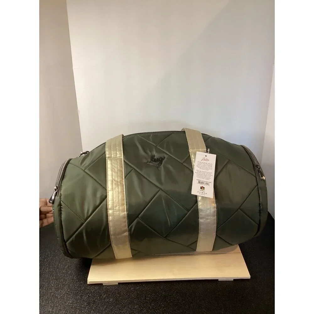 LUG Rowboat Duffle Bag Olive Metallic Champagne NWT - Picture 1 of 4